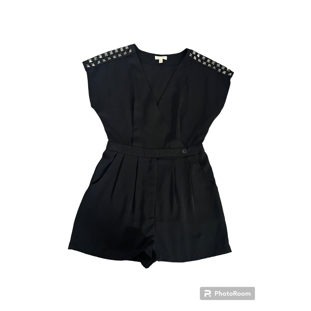 Silence + Noise Black Stud Detail Women's Romper Size M